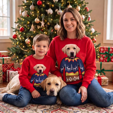 Custom Pet Face Christmas Sweatshirt