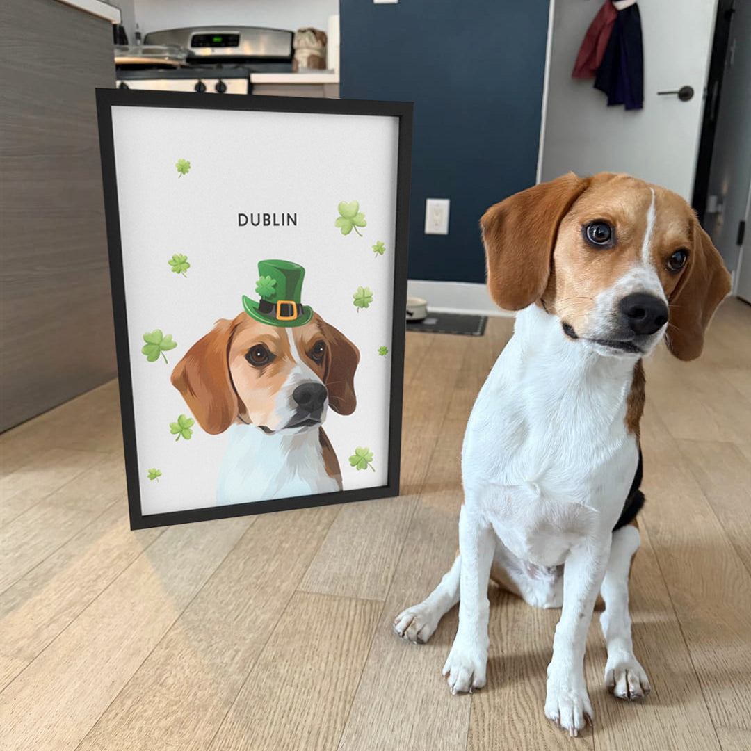 St Patrick's Day Pet Portrait - One Pet