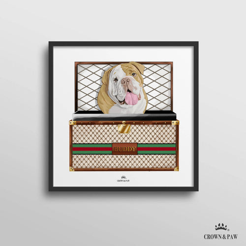 Crown and Paw - Canvas Boujee Luxury Trunk Pet Portrait