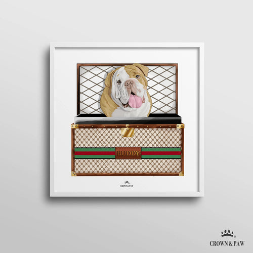 Crown and Paw - Canvas Boujee Luxury Trunk Pet Portrait