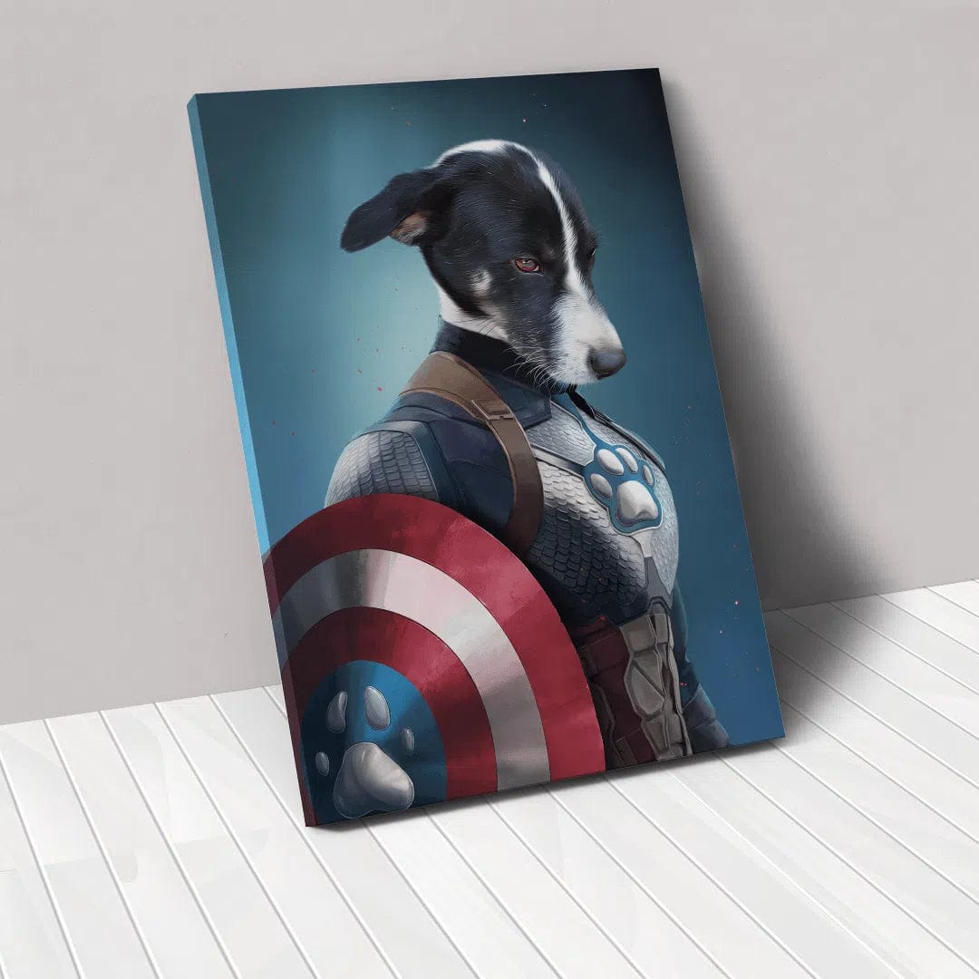 Crown and Paw - Canvas Captain Pawmerica - Custom Pet Canvas