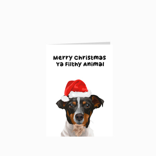 Merry Christmas Ya Filthy Animal Greetings Cards - Custom Pet Christmas Cards