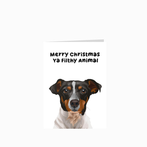 Merry Christmas Ya Filthy Animal Greetings Cards - Custom Pet Christmas Cards