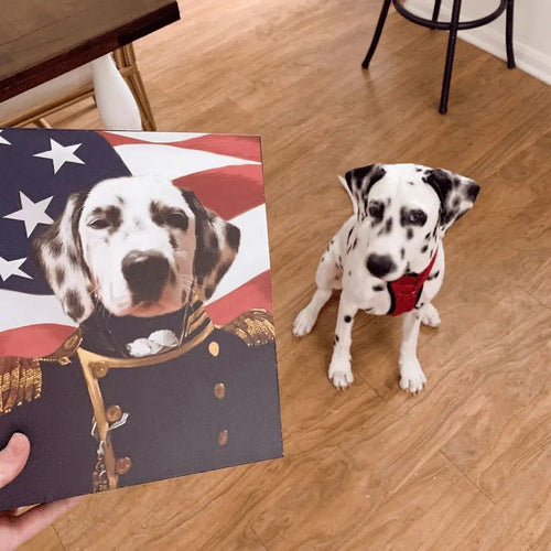 Crown and Paw - Canvas The Admiral - USA Flag Edition - Custom Pet Canvas