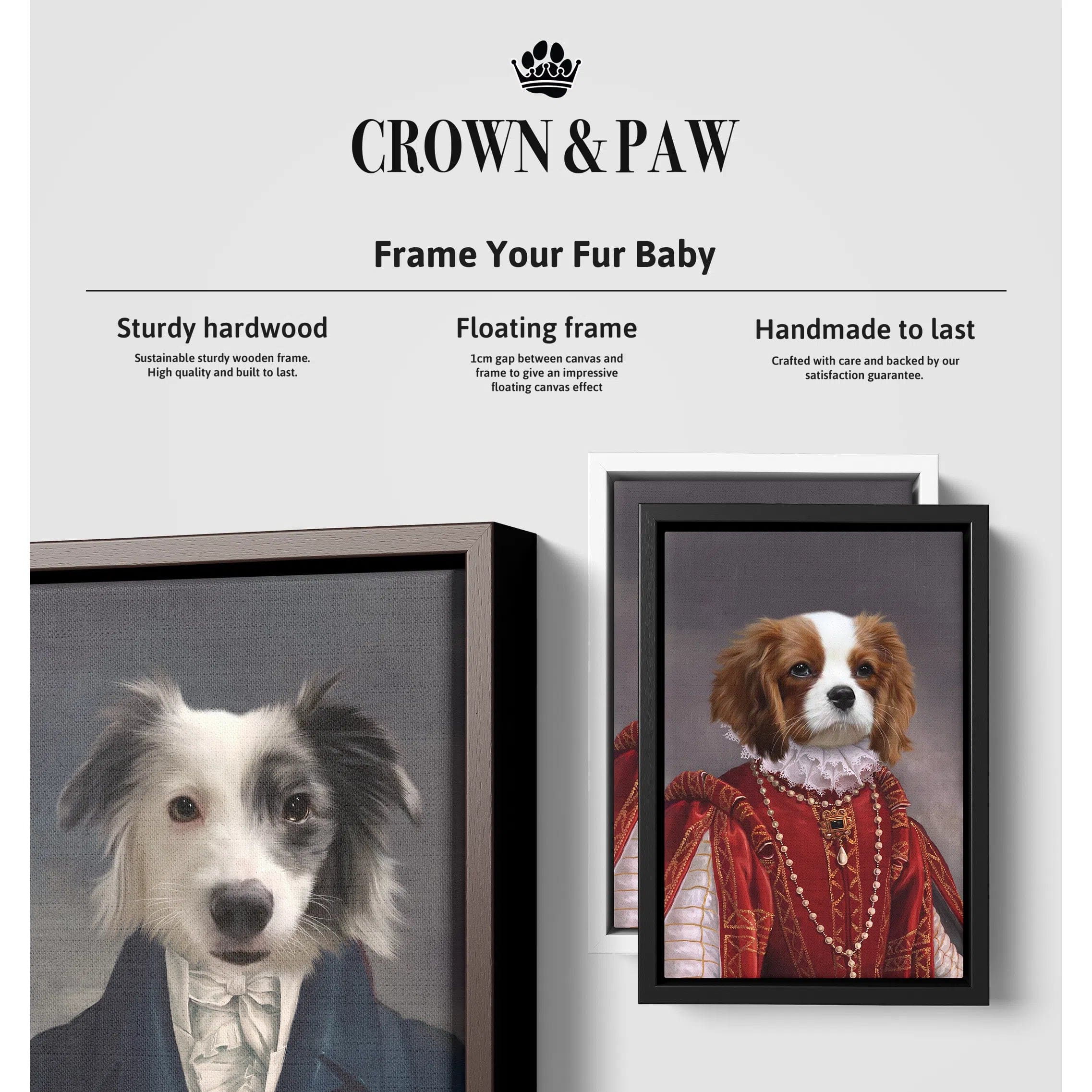 Crown and Paw - Canvas Galactic Pet - Custom Pet Canvas 8" x 10" / Black