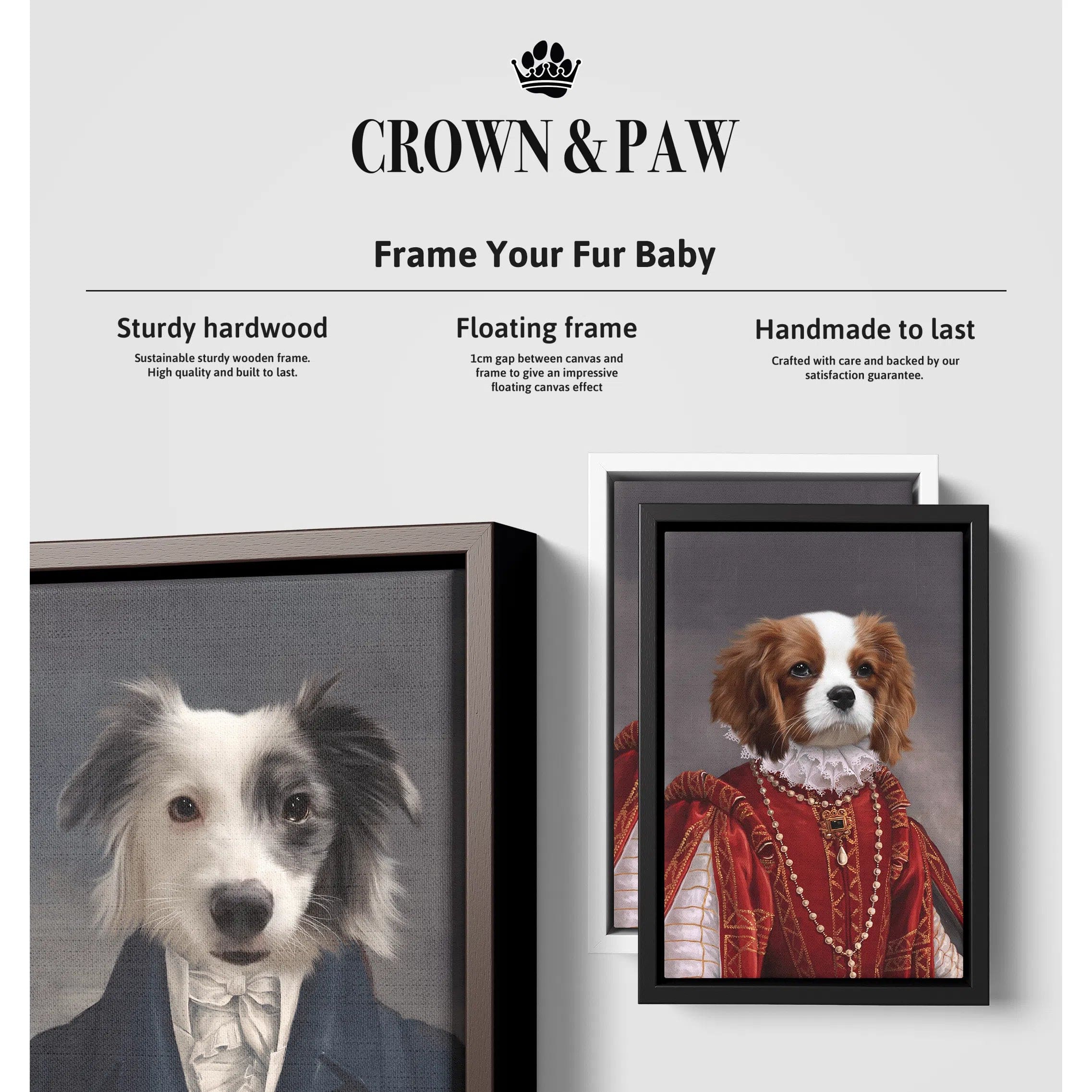 Crown and Paw - Canvas Robert and Cora - Custom Pet Canvas