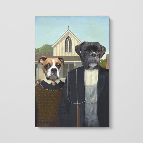 Crown and Paw - Canvas The American Gothic - Custom Pet Canvas