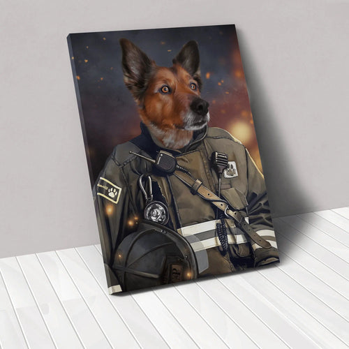 Crown and Paw - Canvas The Firefighter - Custom Pet Canvas