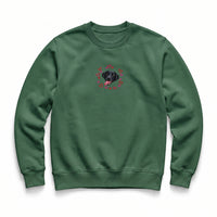 Custom Embroidered Pet Face Hearts Organic Sweatshirt