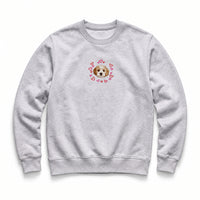 Custom Embroidered Pet Face Hearts Organic Sweatshirt