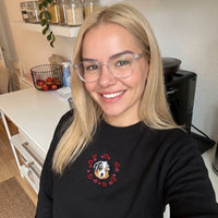 Custom Embroidered Pet Face Hearts Organic Sweatshirt