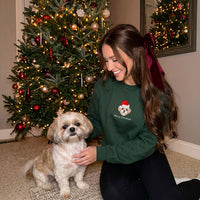 Custom Embroidered Pet Face Organic Christmas Jumper