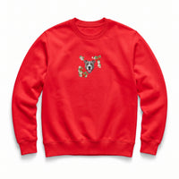 Custom Embroidered Pet Face Organic Strawberry Sweatshirt