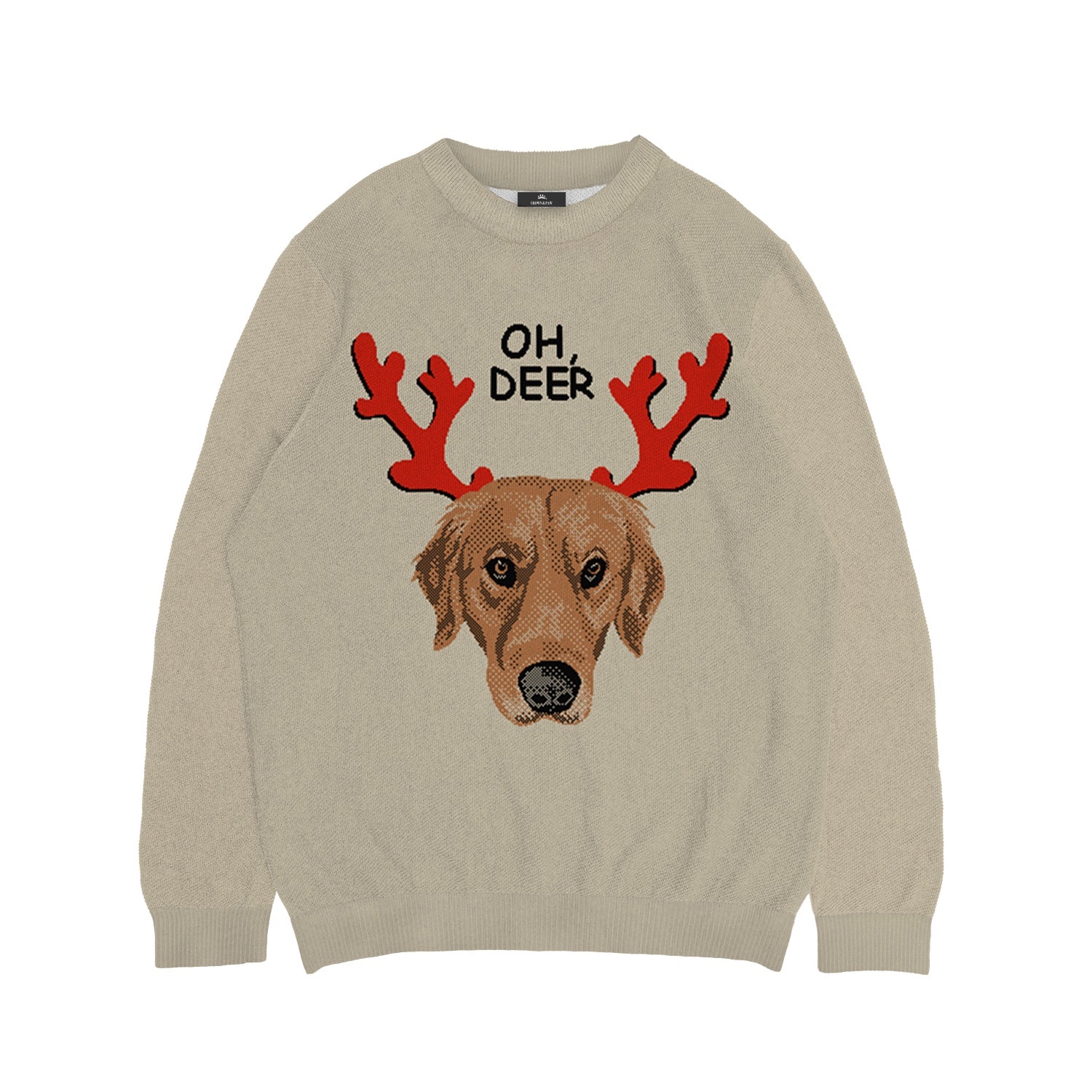 Oh Deer Pet Face Sweater - Custom Christmas Knitwear