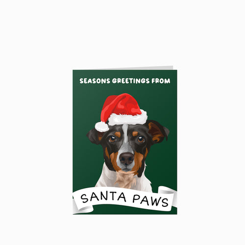 Seasons Greetings From Santa Paws - Custom Pet Christmas Cards