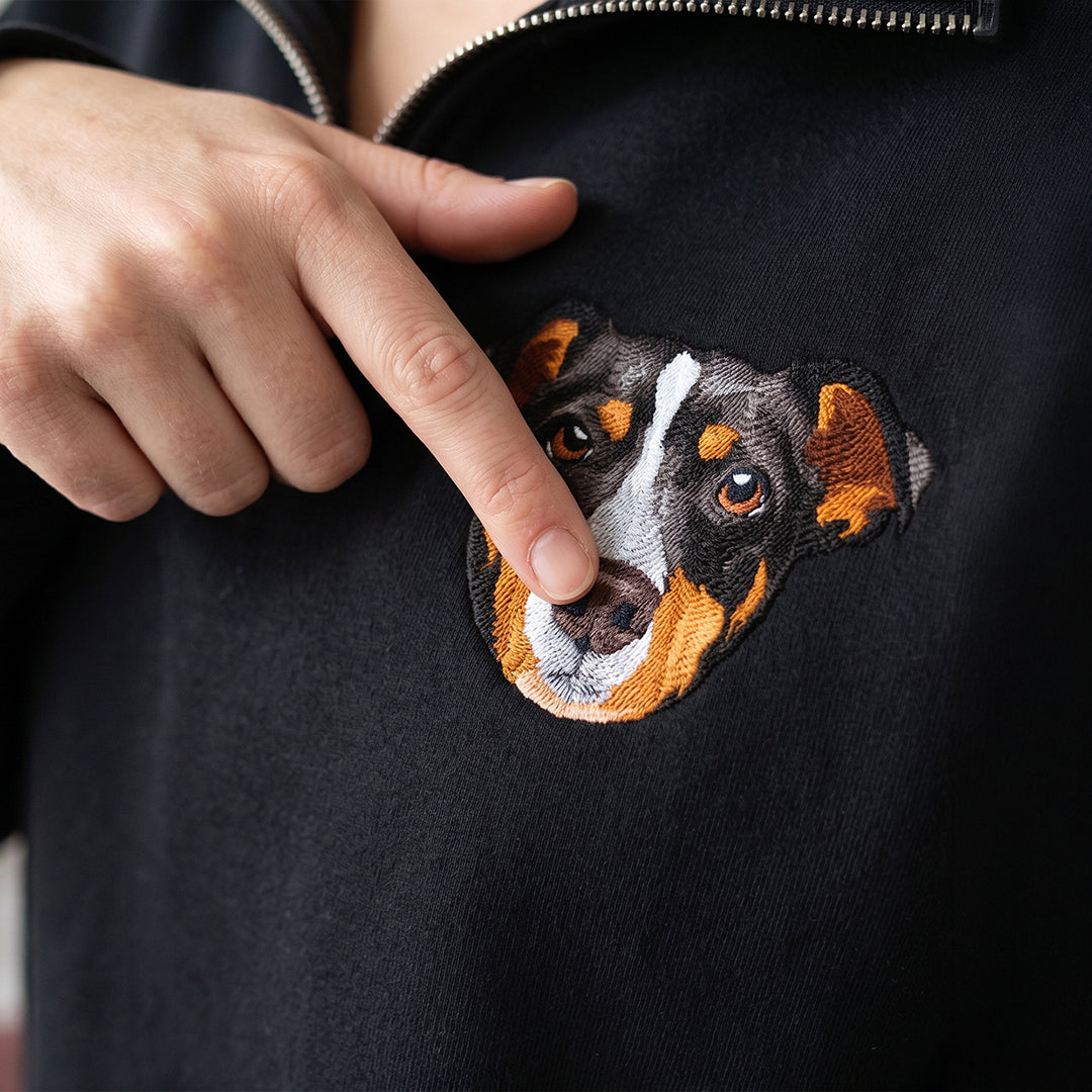 Custom Embroidered Pet Face Quarter Zip