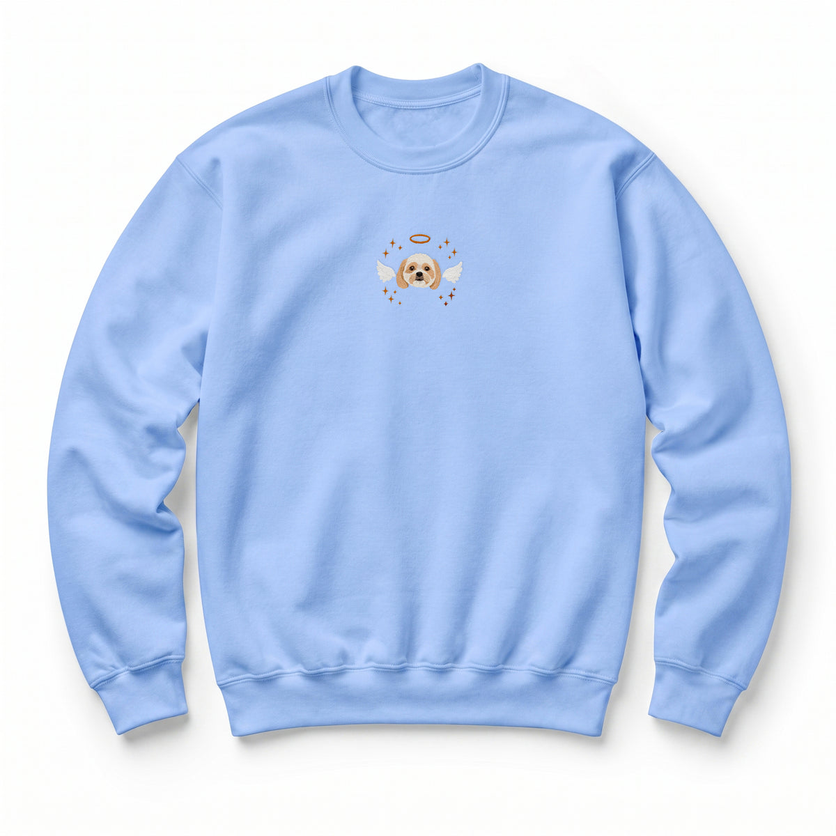 Custom Pet Memorial Sweatshirt with Embroidered Pet Portrait