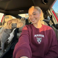 Custom Pet Face Embroidered College Sweatshirt