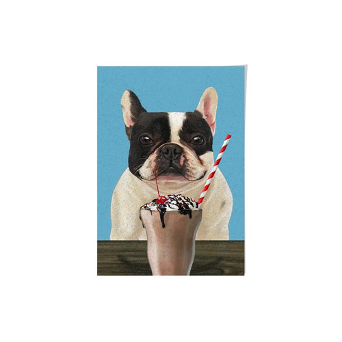 Crown and Paw - Framed Poster Custom Pet with Chocolate Shake Portrait - Framed Poster