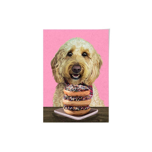 Crown and Paw - Framed Poster Custom Pet with Donuts Portrait - Framed Poster