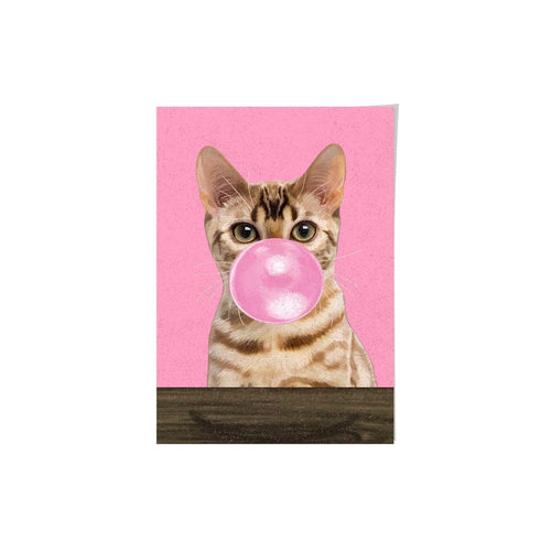 Crown and Paw - Framed Poster Custom Pet with Bubblegum Portrait - Framed Poster