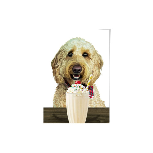 Crown and Paw - Framed Poster Custom Pet with Vanilla Shake Portrait - Framed Poster