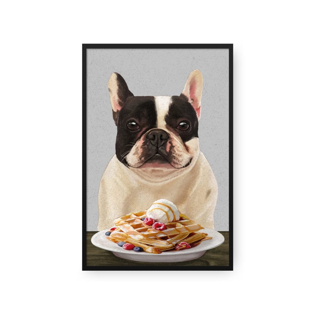 Custom Pet with Waffles Portrait - Framed Poster