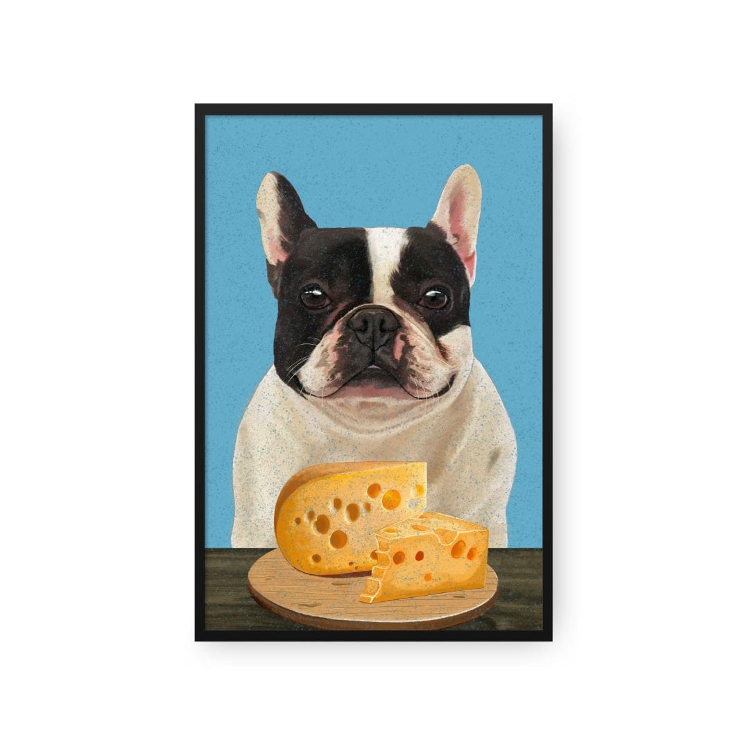 Custom Pet with Cheese Portrait - Framed Poster