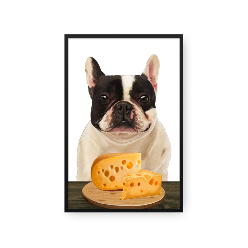 Custom Pet with Cheese Portrait - Framed Poster