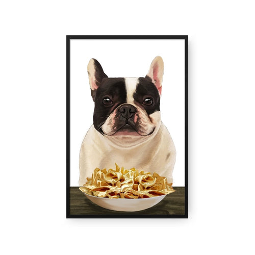Crown and Paw - Framed Poster Custom Pet with Nachos Portrait - Framed Poster