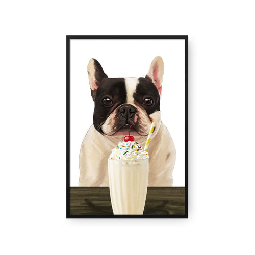 Crown and Paw - Framed Poster Custom Pet with Vanilla Shake Portrait - Framed Poster