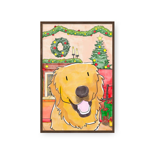 Christmas Watercolor Pet Portrait - One Pet