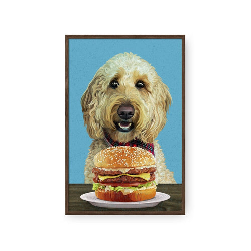Crown and Paw - Framed Poster Custom Pet with Burger Portrait - Framed Poster