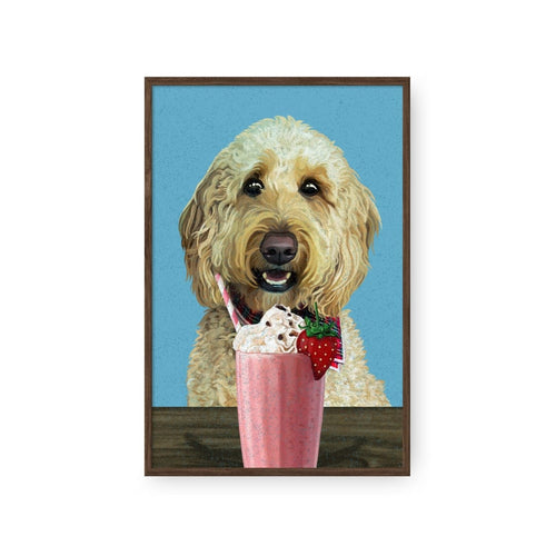 Crown and Paw - Framed Poster Custom Pet with Strawberry Shake Portrait - Framed Poster