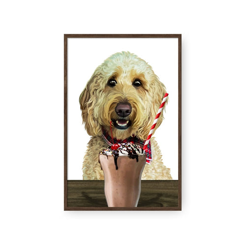 Crown and Paw - Framed Poster Custom Pet with Chocolate Shake Portrait - Framed Poster