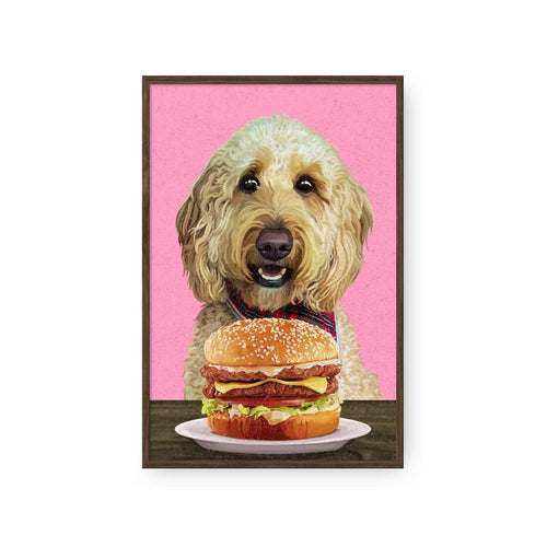 Crown and Paw - Framed Poster Custom Pet with Burger Portrait - Framed Poster