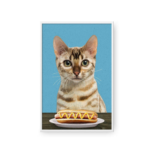 Crown and Paw - Framed Poster Custom Pet with Hot Dog Portrait - Framed Poster