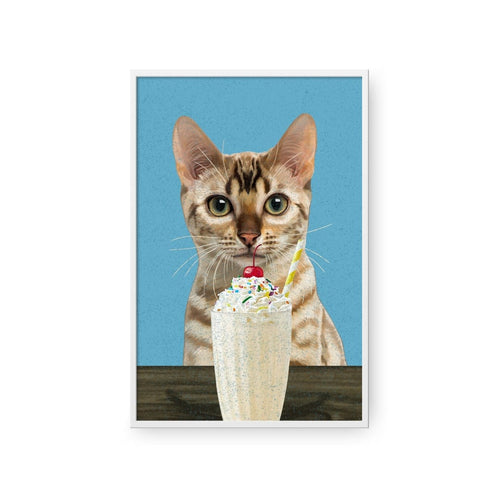 Crown and Paw - Framed Poster Custom Pet with Vanilla Shake Portrait - Framed Poster