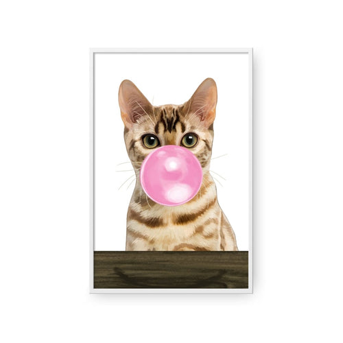 Crown and Paw - Framed Poster Custom Pet with Bubblegum Portrait - Framed Poster