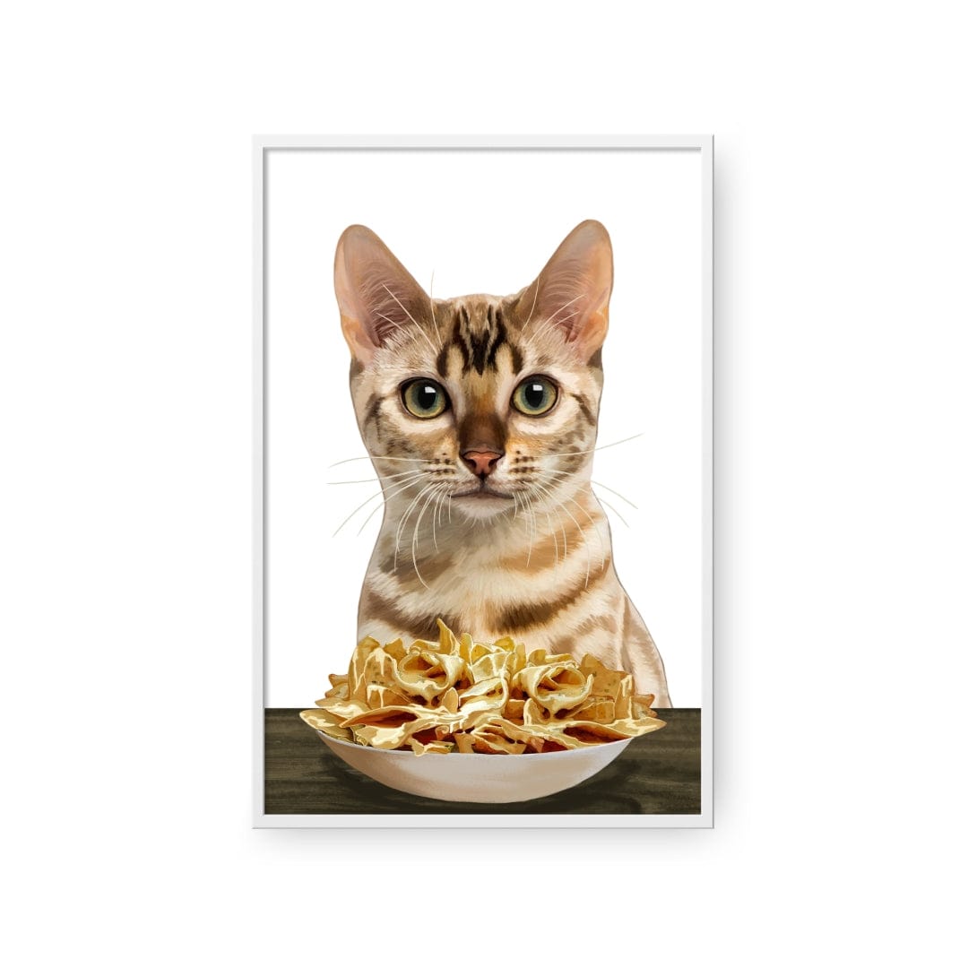 Custom Pet with Nachos Portrait - Framed Poster