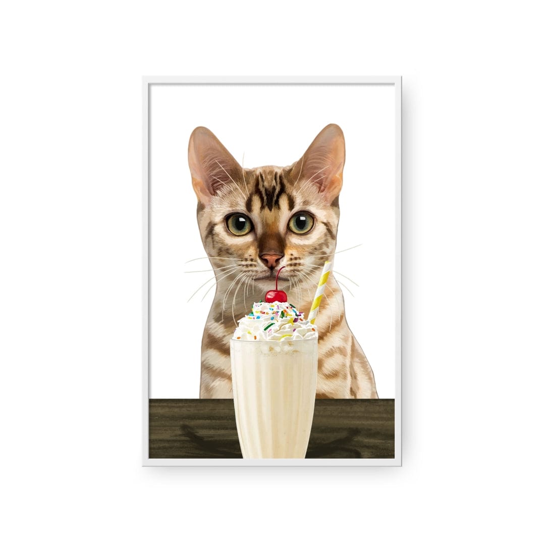Custom Pet with Vanilla Shake Portrait - Framed Poster