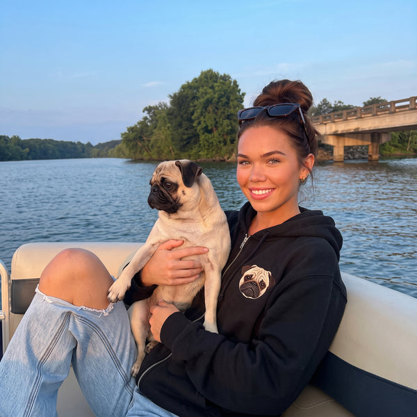 Custom Pet Face Embroidered Zip up Hoodie