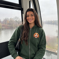 Custom Pet Face Embroidered Zip up Hoodie