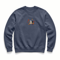 Custom Fall Leaves Embroidered Pet Face Organic Sweatshirt