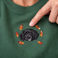 Custom Thanksgiving Embroidered Pet Face Organic Sweatshirt