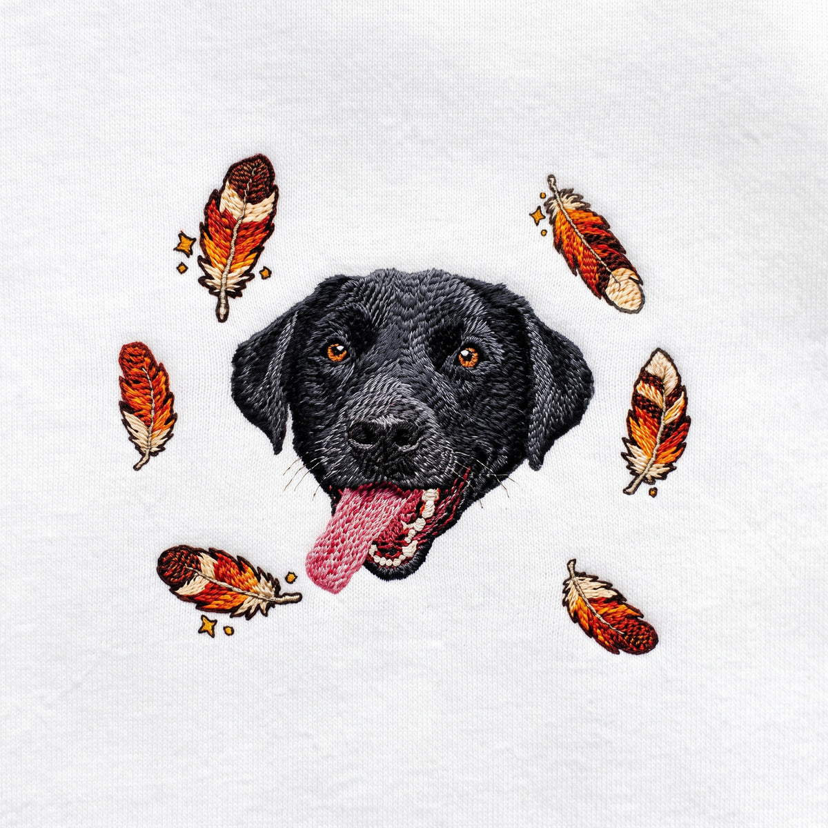 Custom Thanksgiving Embroidered Pet Face Organic Sweatshirt