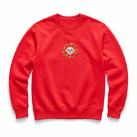 Custom Thanksgiving Embroidered Pet Face Organic Sweatshirt