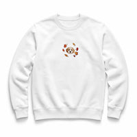 Custom Fall Leaves Embroidered Pet Face Organic Sweatshirt