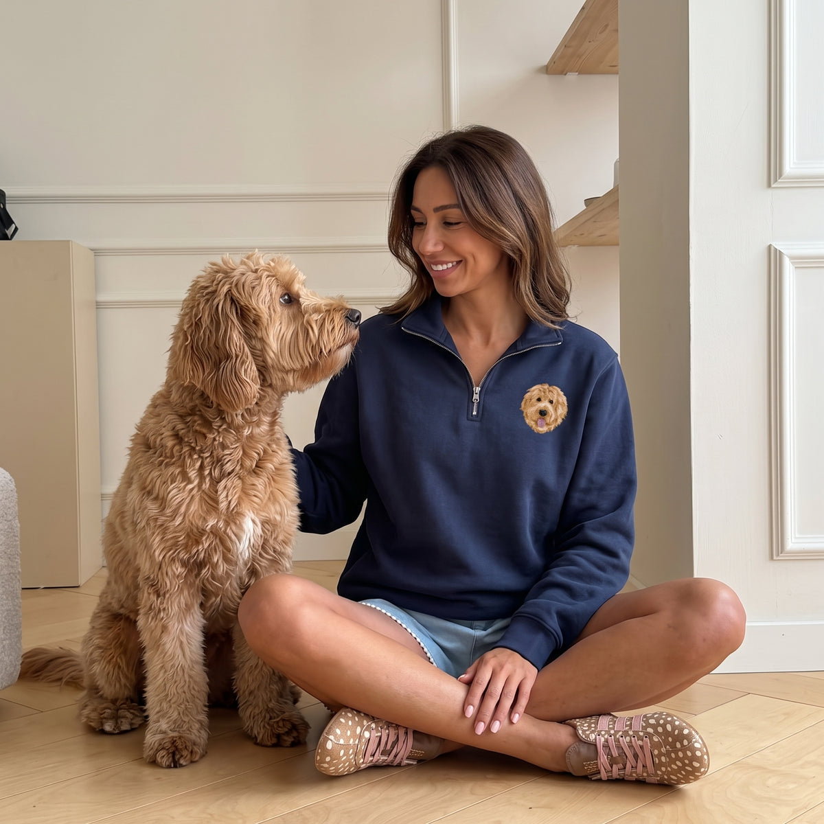 Custom Embroidered Pet Face Quarter Zip