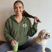 Custom Pet Face Embroidered Zip up Hoodie